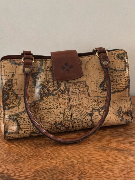Patricia Nash Handbags - Patricia Nash Leather Map-Print Satchel